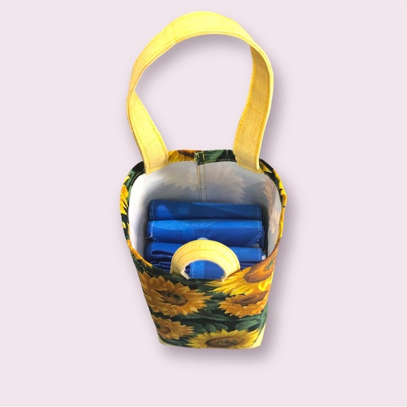 Reusable Shopper Tote bag, shopping bag Organizer, Foldable Cotton Fabric bag - Picture 3 of 9